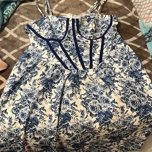 Floral blue and white dress